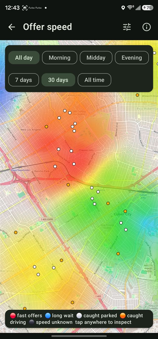 Offer speed map showing where DoorDash offers come fast